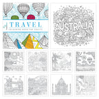 Pack of 4 Colouring Books for Adult with Tear Out Sheet - Animals, Nature, Mandala and Travel