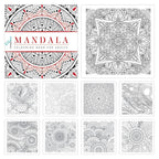 Pack of 4 Colouring Books for Adult with Tear Out Sheet - Animals, Nature, Mandala and Travel