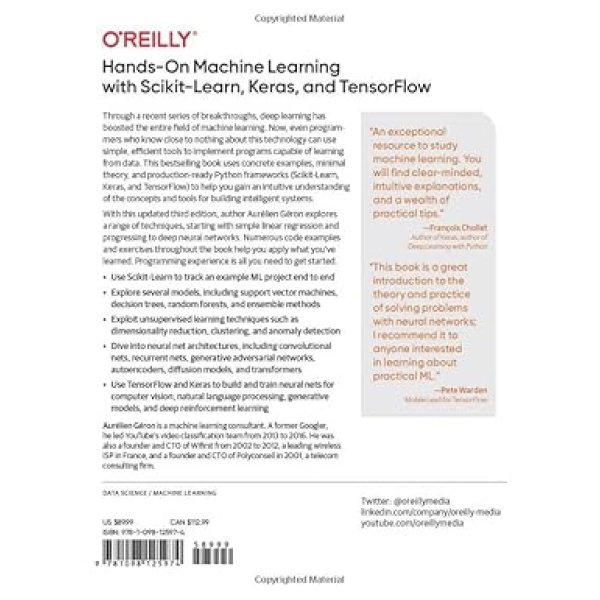 Hands-On Machine Learning with Scikit-Learn, Keras, and TensorFlow: Concepts, Tools, and Techniques to Build Intelligent Systems 3rd Edition